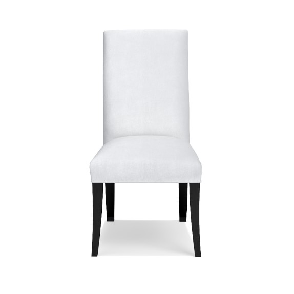 Belvedere Dining Side Chair Williams Sonoma Belvedere Dining Side Chair Chunky Linen White Ebony Leg