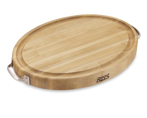 Boos Edge-Grain Oval Carving Board, Small