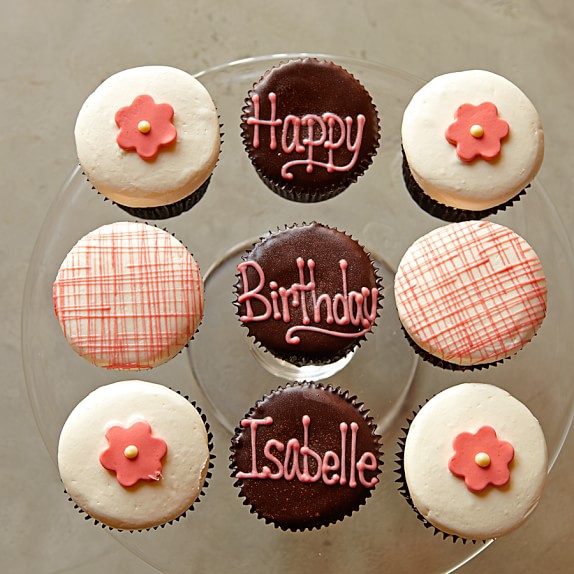 personalized birthday cupcakes for her set of 9 williams sonoma