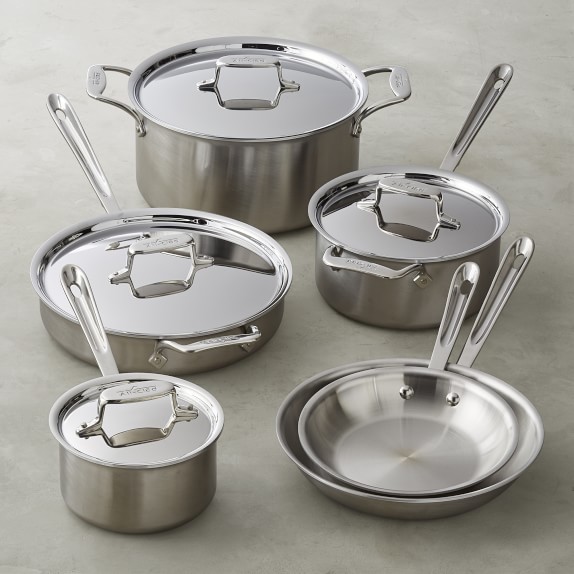 all clad d5 10 piece steel nonstick allclad d5 brushed stainlesssteel 10piece set williams sonoma all clad d5 10 piece steel nonstick allclad d5 brushed stainlesssteel 10piece set williams sonoma