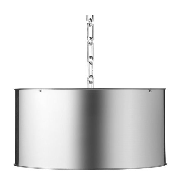 Custom Drum Pendant Polished Nickel Williams Sonoma Custom Metal Drum Shade And Base Medium Polished Nickel