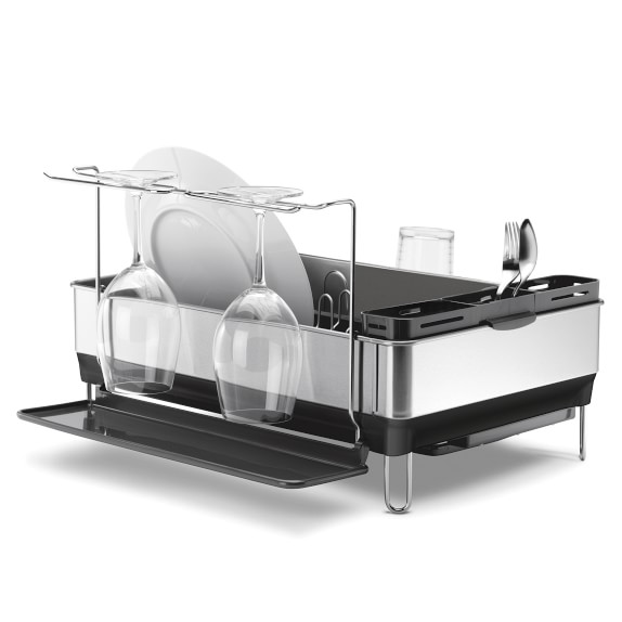 Simplehuman Steel Frame Dishrack with Wine Glass Holder