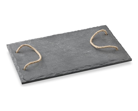 Rectangular Slate Board With Rope Handles Williams Sonoma Slate Rope Handle Cheese Board Large