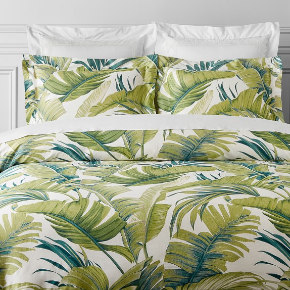 Tropical Leaf Duvet Cover Shams Williams Sonoma Tropical Leaf Duvet Cover Full Queen Green