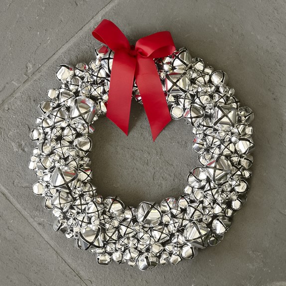 Silver Jingle Bell Wreath Williams Sonoma Silver Jingle Bell Wreath