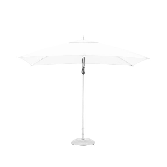 Performance Umbrella, Rectangle, 6' X 9', Natural, Polished Silver