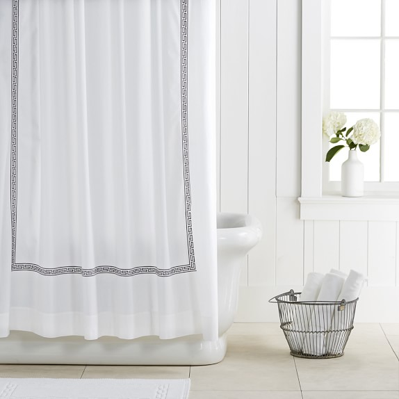 Greek Key Shower Curtain Williams Sonoma Greek Key Shower Curtain
