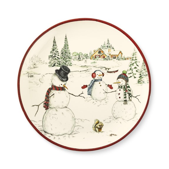snowman dinner plates williams