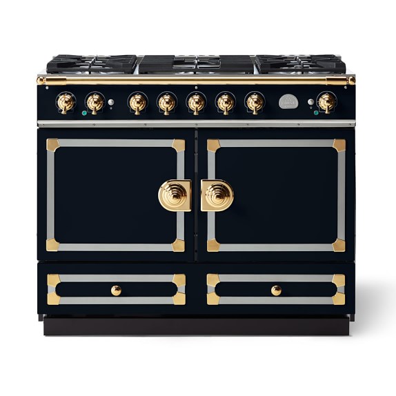 La Cornue Cornufé 110 Range Dark Navy Williams Sonoma La Cornue Cornufe 110 Dark Navy With Stainless Steel Polished Br