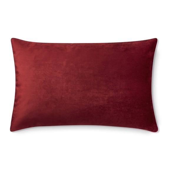 Velvet Lumbar Pillow Cover, Red Williams Sonoma
