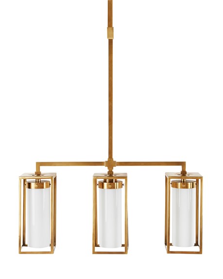 Baldwin Triple Pendant, Antique Brass