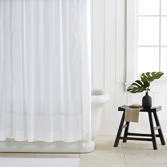 Greek Key Shower Curtain Williams Sonoma Greek Key Shower Curtain White