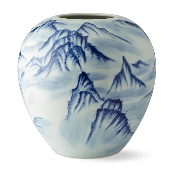 Abstract Mountain Ceramic Vase, Small