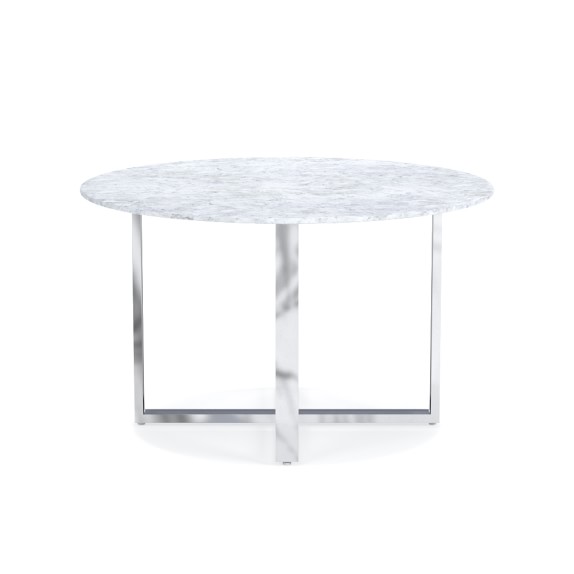 Mercer Round Dining Table With Carrara Marble Top Williams Sonoma