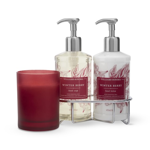 Williams Sonoma Winter Berry Hand Soap & Lotion, Deluxe 6-Piece Set