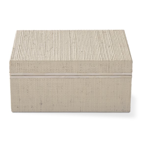 Aerin White Raffia And Shell Jewelry Box Williams Sonoma Aerin White Raffia And Shell Jewelry Box