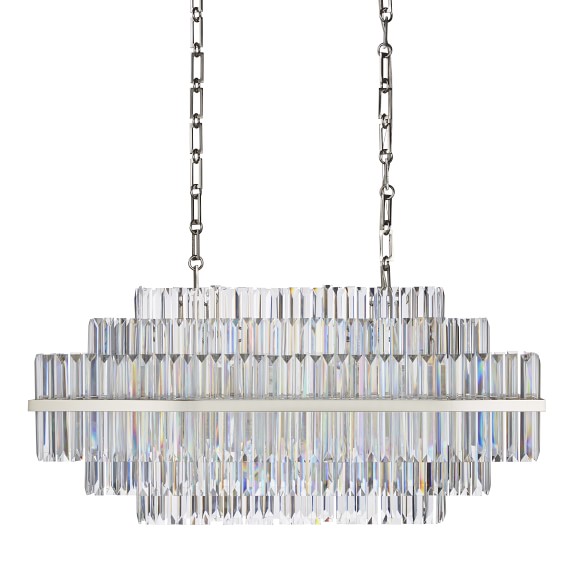 Vienna 32 Linear Crystal Chandelier Polished Nickel Williams Sonoma Vienna 32 Linear Crystal Chandelier Polished Nickel