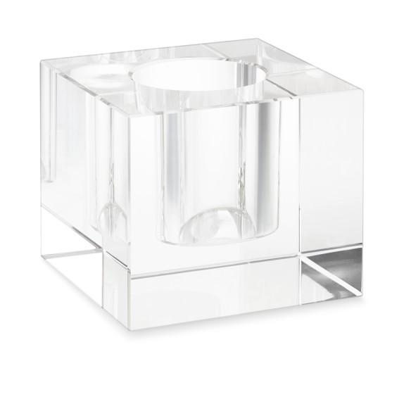 crystal block vase square