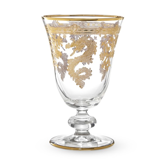 Gold Dragon Goblets, Set of 4