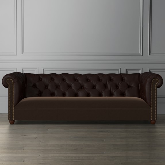 Bond Chesterfield Combo Mohair Leather Sofa Williams Sonoma Bond Chesterfield Combo Mohair Leather Sofa
