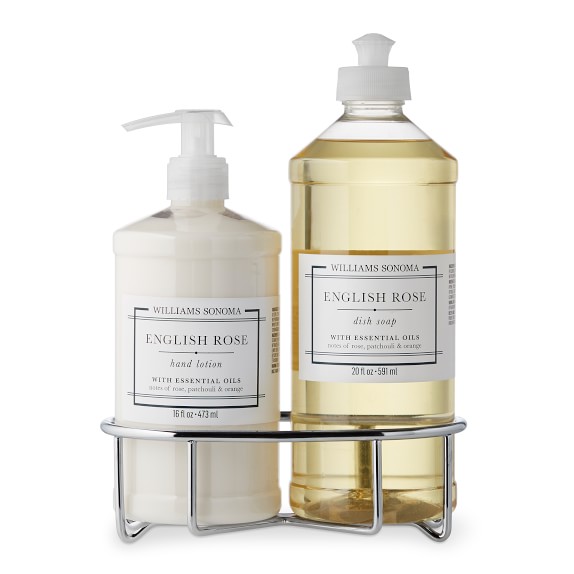 Williams Sonoma English Rose Hand Lotion & Dish Soap Classic 3-Piece Set