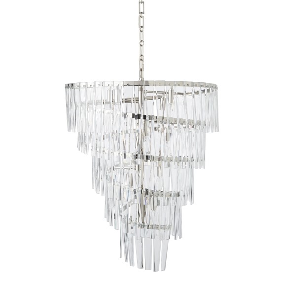 Chandeliers Williams Sonoma Ellis Crystal Spiral Chandelier Polished Nickel