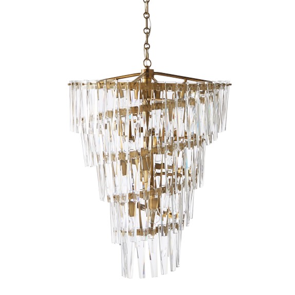 Chandeliers Williams Sonoma Ellis Crystal Spiral Chandelier Antique Brass