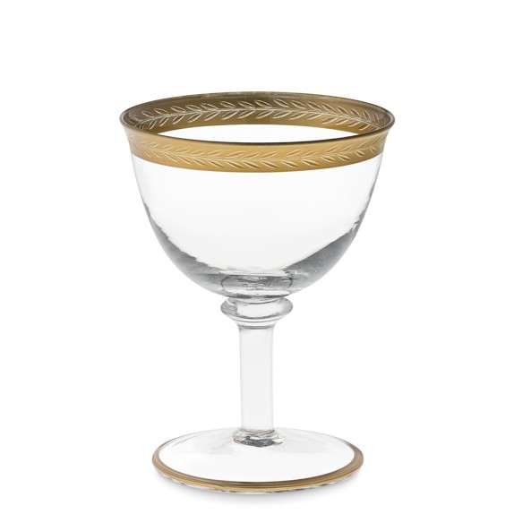 Gold Rim Coupe Glasses, Set of 4 Williams Sonoma
