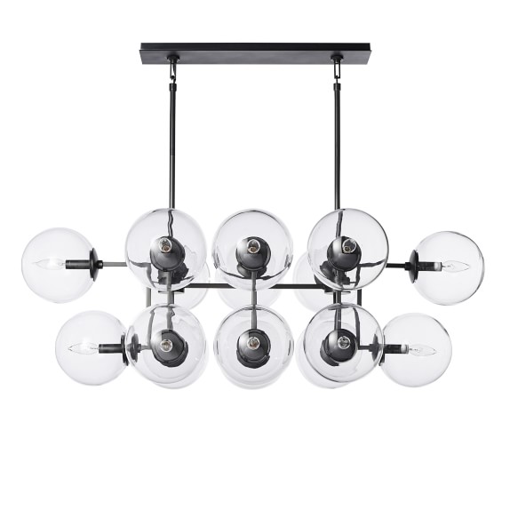 Chandeliers Williams Sonoma Rowan Linear Chandelier Oiled Bronze