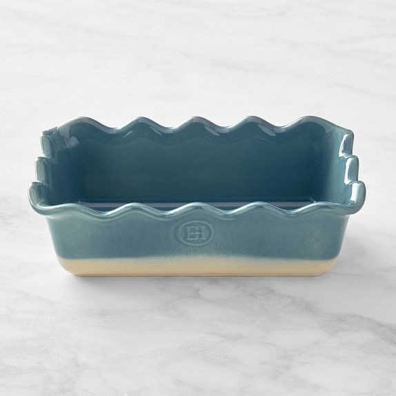 Emile Henry Ruffled Loaf Pan White