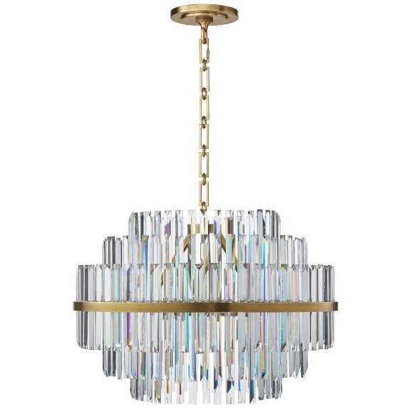 Vienna 22 Round Crystal Chandelier Antique Brass Williams Sonoma Vienna 22 Round Crystal Chandelier Antique Brass