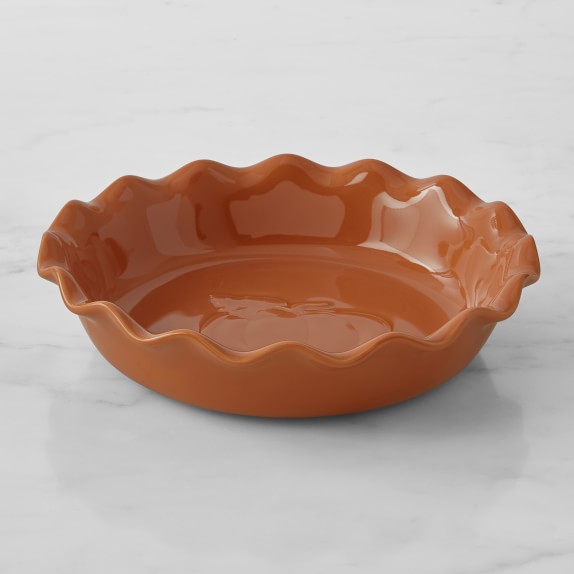 Emile Henry PumpkinEmbossed Ruffled Pie Dish Williams Sonoma