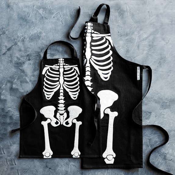 Adult GlowintheDark Skeleton Apron Williams Sonoma