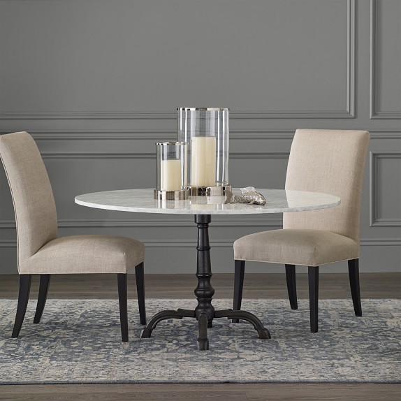Dining Tables Williams Sonoma La Coupole Round Iron Bistro Table With Marble Top