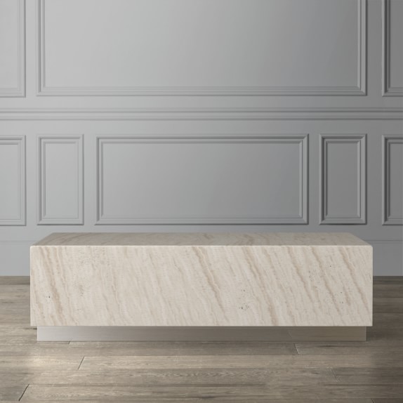 Travertine Rectangular Coffee Table Stainless Steel Williams Sonoma Travertine Rectangular Coffee Table Stainless Steel