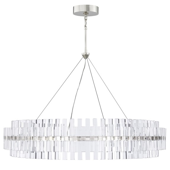 Chandeliers Williams Sonoma Phoebe 48 Led Round Crystal Chandelier Polished Nickel