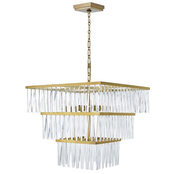 Ellis Square Crystal Chandelier Brass Williams Sonoma Ellis Square Crystal Chandelier Brass