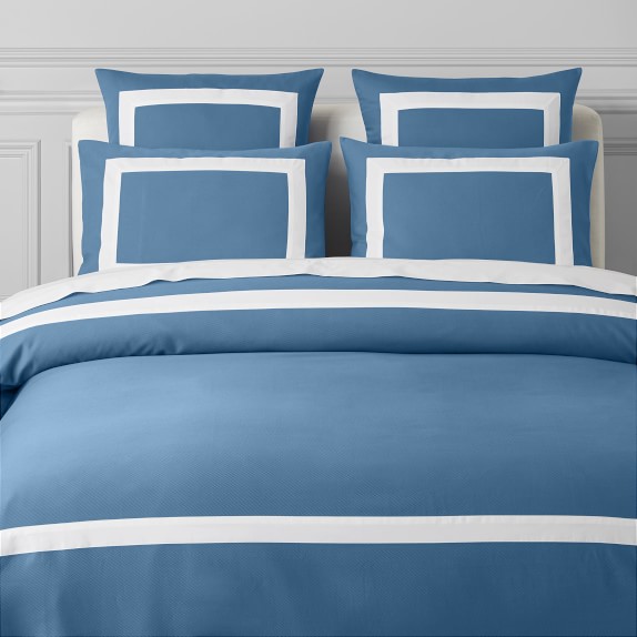 Luxury Duvet Covers Shams Williams Sonoma Chambers Border Pique Textured Duvet Cover Shams