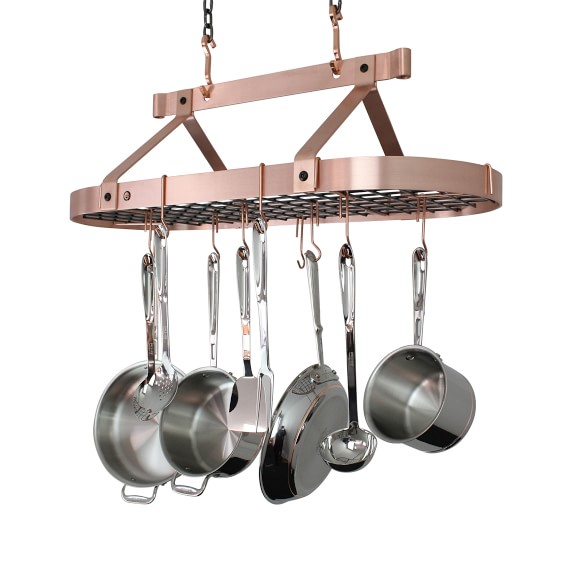 Enclume Copper Oval Pot Rack Williams Sonoma