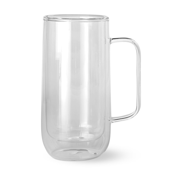 DoubleWall Glass Tall Coffee Mugs Williams Sonoma