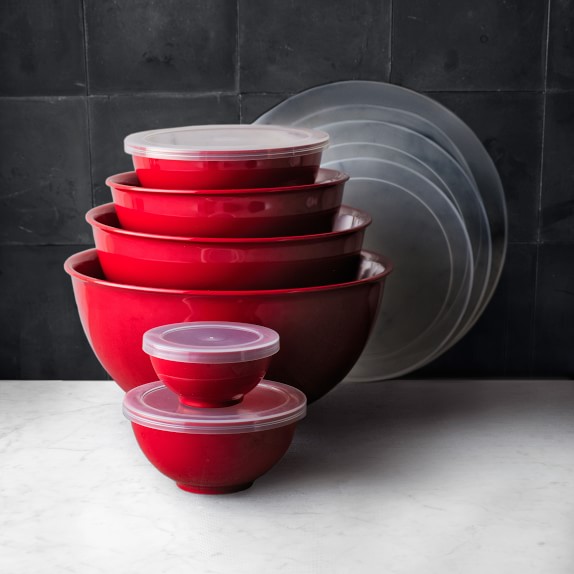 Melamine Mixing Bowls with Lid, Set of 6, Red Williams Sonoma