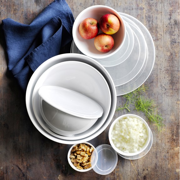 Melamine Mixing Bowls with Lid, Set of 6, White Williams Sonoma