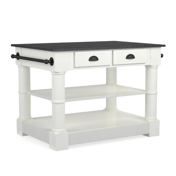 White Garnite Kitchen Island Table barrelson single kitchen island with black granite top