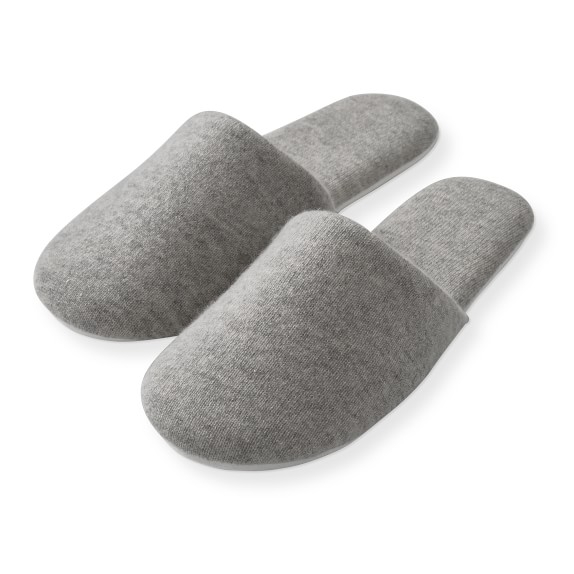 Cashmere Slippers, Grey, Small