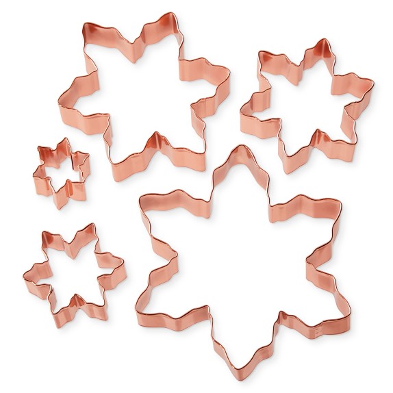 Williams-Sonoma Copper Snowflake Cookie Cutters on Ring, Set of 5