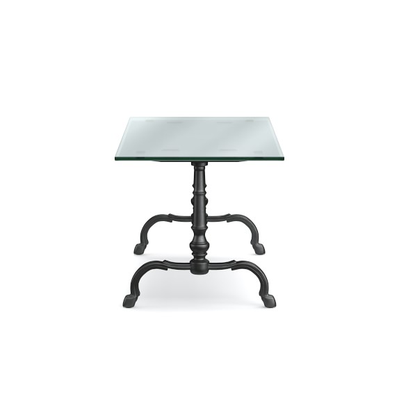La Coupole Rectangular Iron Bistro Table with Glass Top Williams Sonoma