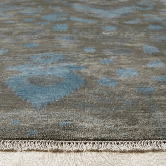 Deep Sea Ikat Hand Knotted Rug Williams Sonoma