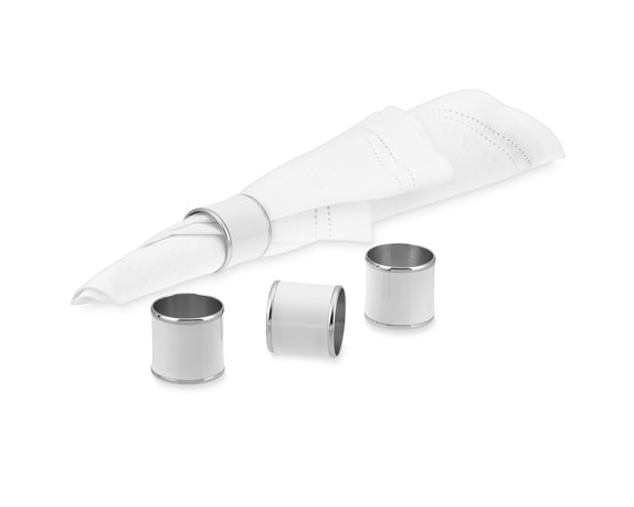 Enamel Napkin Ring, White