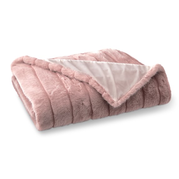 Channeled Faux Fur Throw, 50