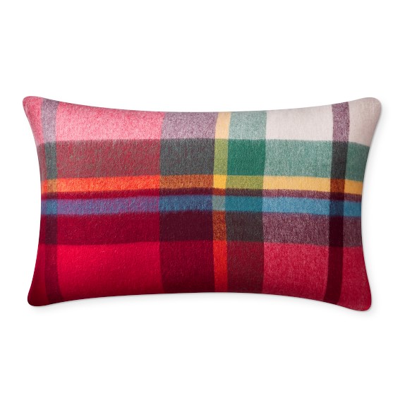 Plaid Lambswool Pillow Cover, 14